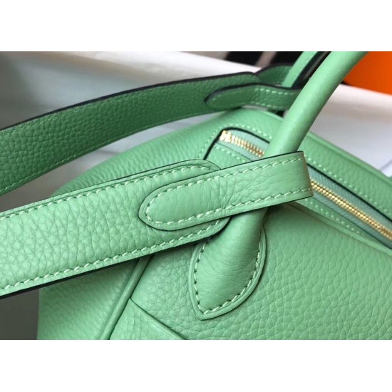 Replica Borsa Hermes Lindy Mini Clemence in pelle di vitello verde Replica Borsa Hermes Lindy Mini Clemence in pelle di vitello verde