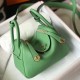 Replica Borsa Hermes Lindy Mini Clemence in pelle di vitello verde Replica Borsa Hermes Lindy Mini Clemence in pelle di vitello verde