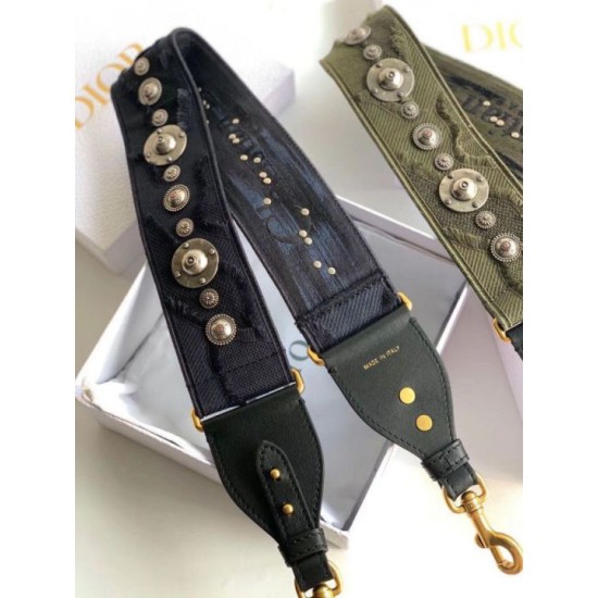Replica Tracolla Dior Tela ricamata mimetica blu Replica Tracolla Dior Tela ricamata mimetica blu