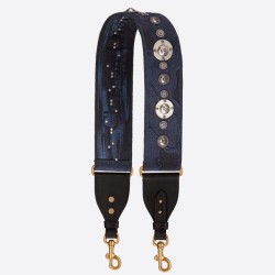 Tracolla Dior Tela ricamata mimetica blu