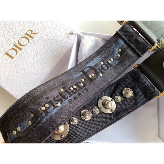 Replica Tracolla Dior Tela ricamata mimetica blu Replica Tracolla Dior Tela ricamata mimetica blu