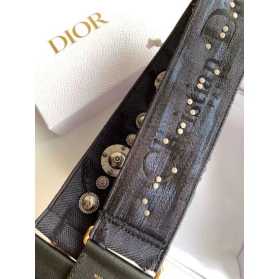 Replica Tracolla Dior Tela ricamata mimetica blu Replica Tracolla Dior Tela ricamata mimetica blu