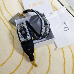 Tracolla Dior con ricamo Tie Dior multicolore blu Tracolla Dior con ricamo Tie Dior multicolore blu