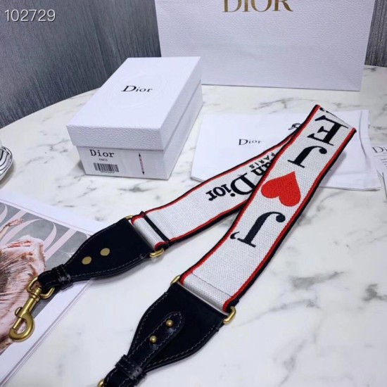 Replica Tracolla Christian Dior con motivo Je t'aime multicolore Replica Tracolla Christian Dior con motivo Je t'aime multicolore