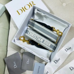 Tracolla regolabile con ricamo Dior Grigia