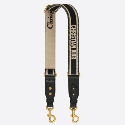 Tracolla regolabile con ricamo Dior Nera