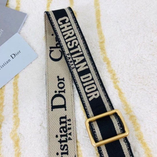 Replica Tracolla regolabile con ricamo Dior Nera Replica Tracolla regolabile con ricamo Dior Nera