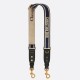 Replica Tracolla regolabile Dior con ricamo ad anello Tela Blu