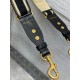 Replica Tracolla regolabile Dior con ricamo ad anello Tela Nera Replica Tracolla regolabile Dior con ricamo ad anello Tela Nera