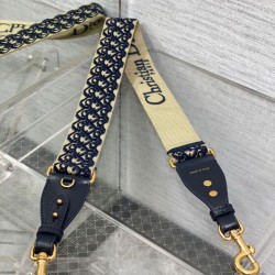 Tracolla Dior con Anello Ricamo Obliquo Blu