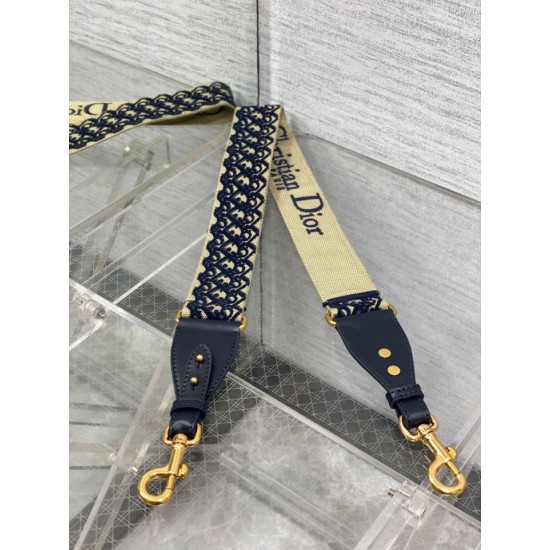 Replica Tracolla Dior con Anello Ricamo Obliquo Blu Replica Tracolla Dior con Anello Ricamo Obliquo Blu