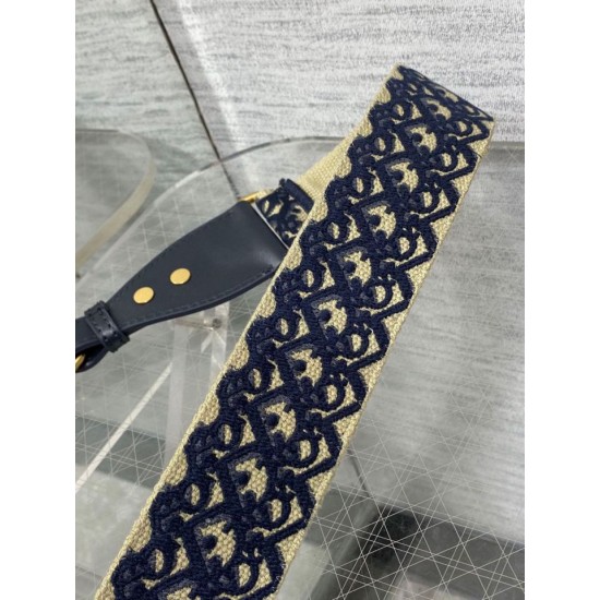 Replica Tracolla Dior con Anello Ricamo Obliquo Blu Replica Tracolla Dior con Anello Ricamo Obliquo Blu