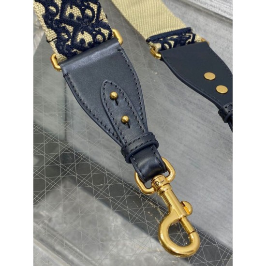 Replica Tracolla Dior con Anello Ricamo Obliquo Blu Replica Tracolla Dior con Anello Ricamo Obliquo Blu