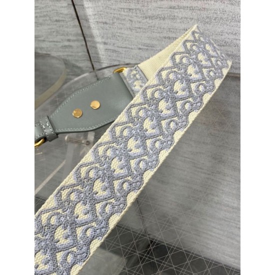 Replica Tracolla Dior con Anello Ricamo Obliquo Grigio Replica Tracolla Dior con Anello Ricamo Obliquo Grigio