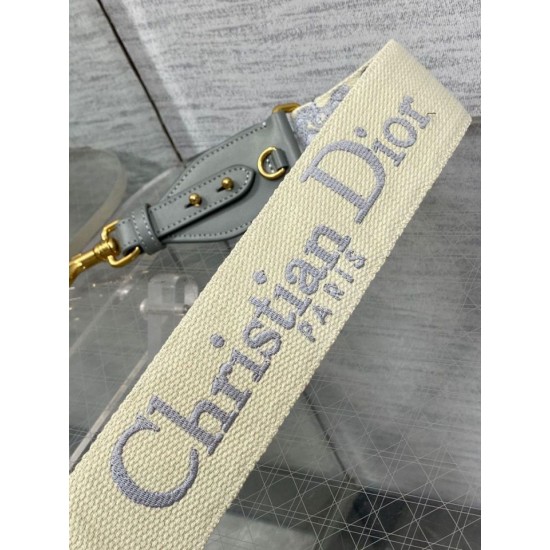 Replica Tracolla Dior con Anello Ricamo Obliquo Grigio Replica Tracolla Dior con Anello Ricamo Obliquo Grigio