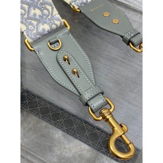 Replica Tracolla Dior con Anello Ricamo Obliquo Grigio Replica Tracolla Dior con Anello Ricamo Obliquo Grigio
