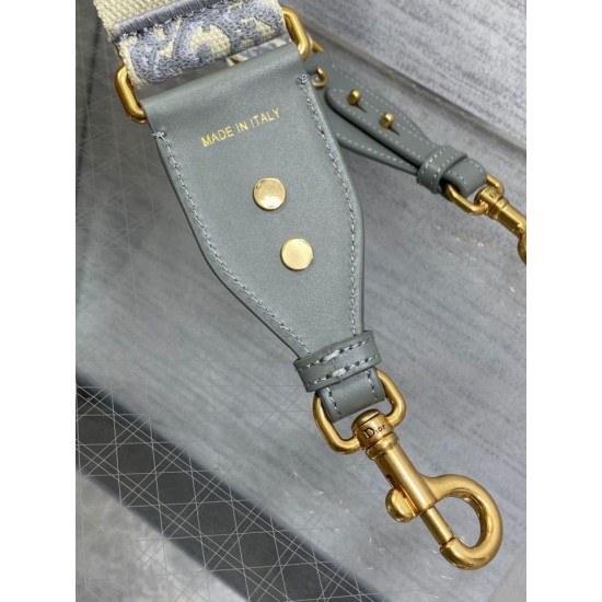 Replica Tracolla Dior con Anello Ricamo Obliquo Grigio Replica Tracolla Dior con Anello Ricamo Obliquo Grigio