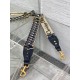 Replica Tracolla Dior Regolabile con Anello Ricamo Obliquo Blu Replica Tracolla Dior Regolabile con Anello Ricamo Obliquo Blu