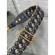Replica Tracolla Dior Regolabile con Anello Ricamo Obliquo Blu Replica Tracolla Dior Regolabile con Anello Ricamo Obliquo Blu
