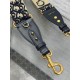 Replica Tracolla Dior Regolabile con Anello Ricamo Obliquo Blu Replica Tracolla Dior Regolabile con Anello Ricamo Obliquo Blu