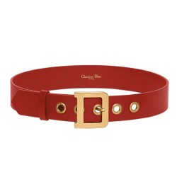 Cintura Christian Dior da donna in pelle di vitello Diorquake rossa