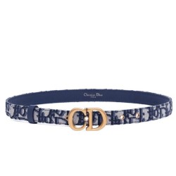 Cintura Christian Dior Saddle Dior Oblique blu scuro