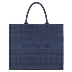 Christian Dior Cannage Embroidery Dior Book Tote Borse Blu scuro