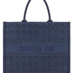 Christian Dior Cannage Embroidery Dior Book Tote Borse Blu scuro