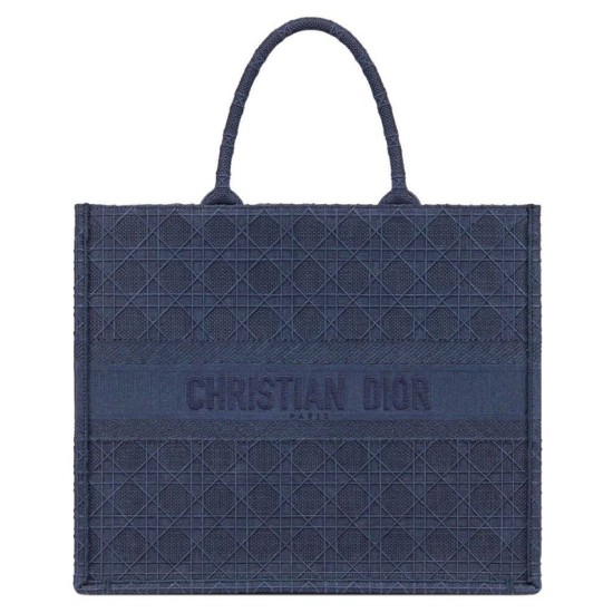 Replica Christian Dior Cannage Embroidery Dior Book Tote Borse Blu scuro Replica Christian Dior Cannage Embroidery Dior Book Tote Borse Blu scuro