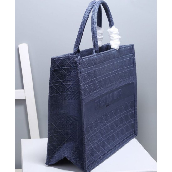 Replica Christian Dior Cannage Embroidery Dior Book Tote Borse Blu scuro Replica Christian Dior Cannage Embroidery Dior Book Tote Borse Blu scuro