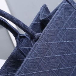 Christian Dior Cannage Embroidery Dior Book Tote Borse Blu scuro
