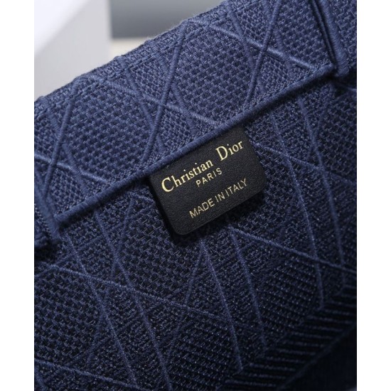 Replica Christian Dior Cannage Embroidery Dior Book Tote Borse Blu scuro Replica Christian Dior Cannage Embroidery Dior Book Tote Borse Blu scuro