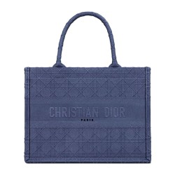 Borsa tote Christian Dior piccola Dior Book Blu scuro