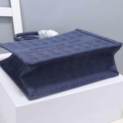 Borsa tote Christian Dior piccola Dior Book Blu scuro