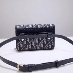 Pochette Christian Dior 30 Montaigne 2-in-1 blu scuro