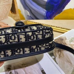 Borsa Christian Dior piccola Dior Bobby blu scuro