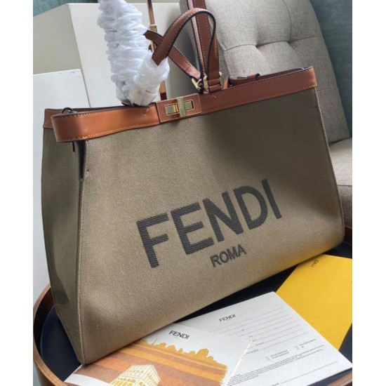 Replica Borsa Peekaboo X-tote Canvas 8BH374 Khaki Replica Borsa Peekaboo X-tote Canvas 8BH374 Khaki