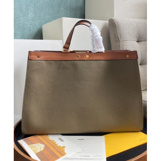 Replica Borsa Peekaboo X-tote Canvas 8BH374 Khaki Replica Borsa Peekaboo X-tote Canvas 8BH374 Khaki