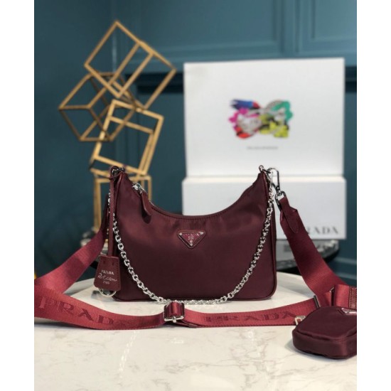 Replica Borsa a tracolla Prada Re-Edition 2005 in nylon Mauve
