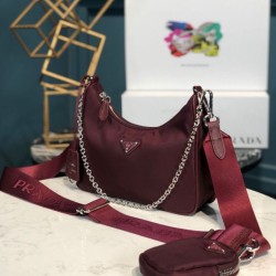 Borsa a tracolla Prada Re-Edition 2005 in nylon Mauve