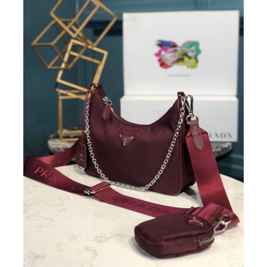 Replica Borsa a tracolla Prada Re-Edition 2005 in nylon Mauve