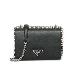 Borsa a tracolla Prada in nylon e pelle Saffiano