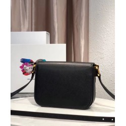 Borsa in pelle Saffiano Prada Embleme 1BD217 Nera