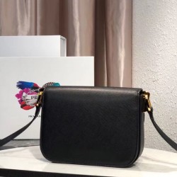 Borsa in pelle Saffiano Prada Embleme 1BD217 Nera