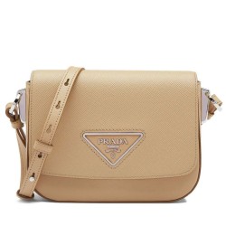 Borsa a tracolla Prada in pelle Saffiano 1BD249 Albicocca