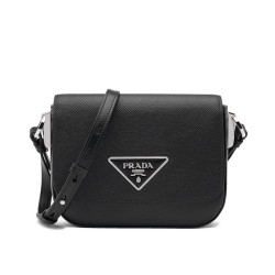Borsa a tracolla Prada in pelle Saffiano 1BD249 Nera