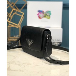 Borsa a tracolla Prada in pelle Saffiano 1BD249 Nera