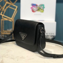 Borsa a tracolla Prada in pelle Saffiano 1BD249 Nera