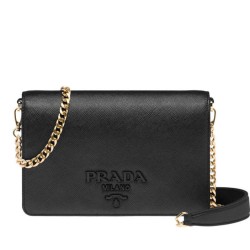 Borsa a tracolla Prada in pelle Saffiano 1BP012 Nera