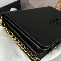 Borsa a tracolla Prada in pelle Saffiano 1BP012 Nera
